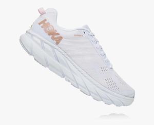 Hoka One One Women's Clifton 6 Walking Shoes White Clearance Canada [KZCIU-0125]